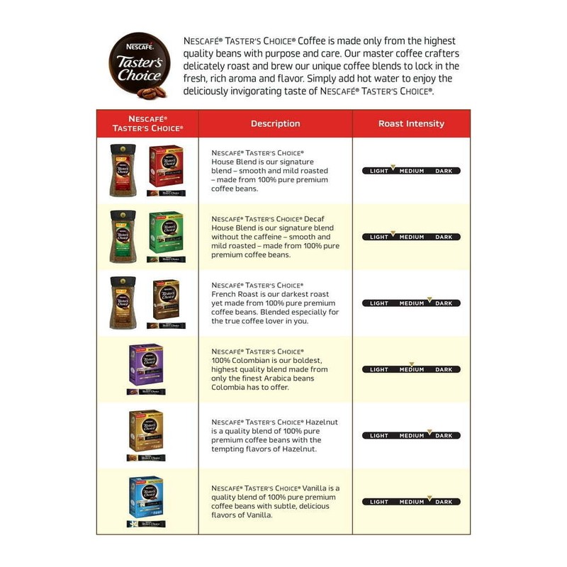 Taster's Choice Hazelnut Flavored Instant Coffee Medium Dark Roast