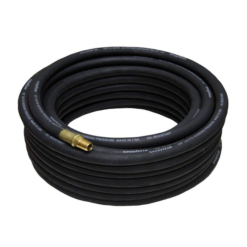 NEW Black Rubber Air Hose 3/8 In. X 50 Ft. for Pneumatic Air Water Tools