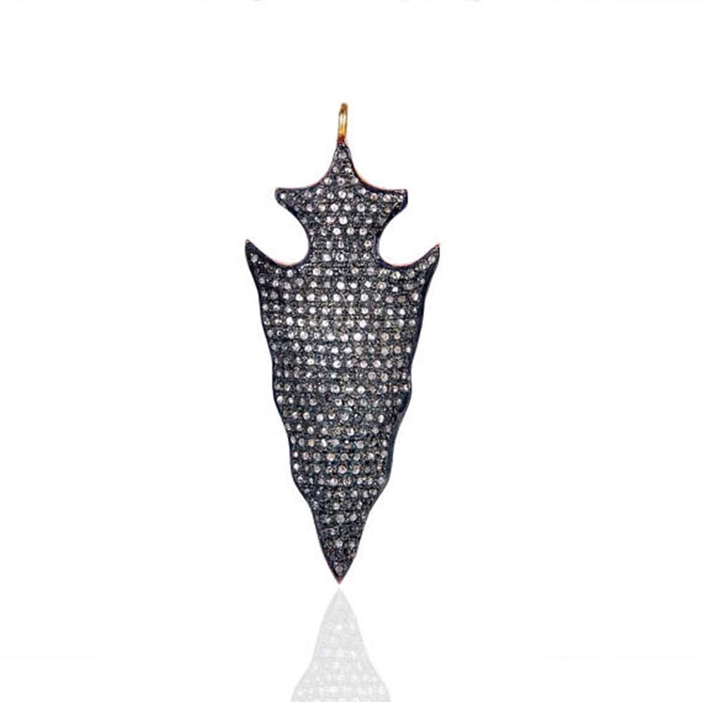 Pave Diamond Pendant Handmade Pendant 925 Sterling Silver Arrow Pendant Gift