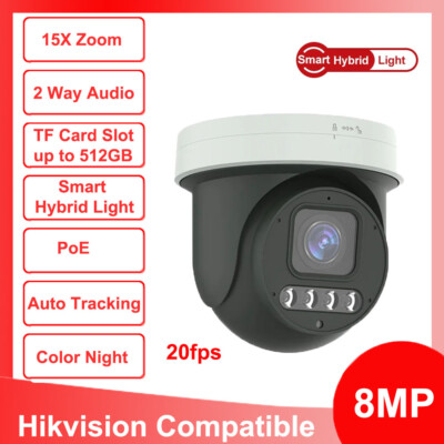 15X Zoom 4K 8MP POE PTZ IP Speed Dome Human Auto Tracking CCTV Camera 2Way Audio
