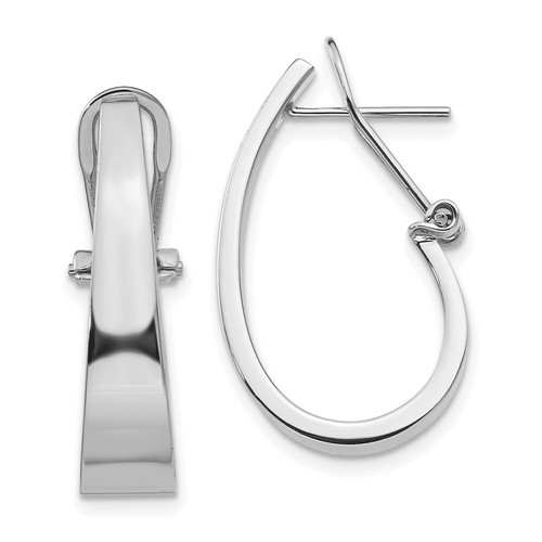 Pre-owned Goldia 14k White Gold Polished 6mm Tapered Fancy J-hoop Earrings