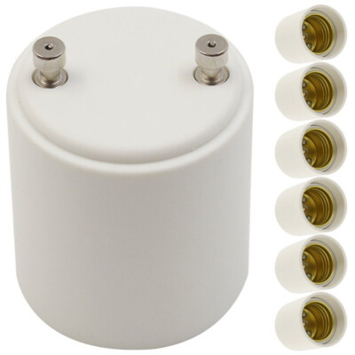 6-Pack GU24 to E26/E27 Adapter - GU24 Bayonet Base to E26/E27 Adapter Converter