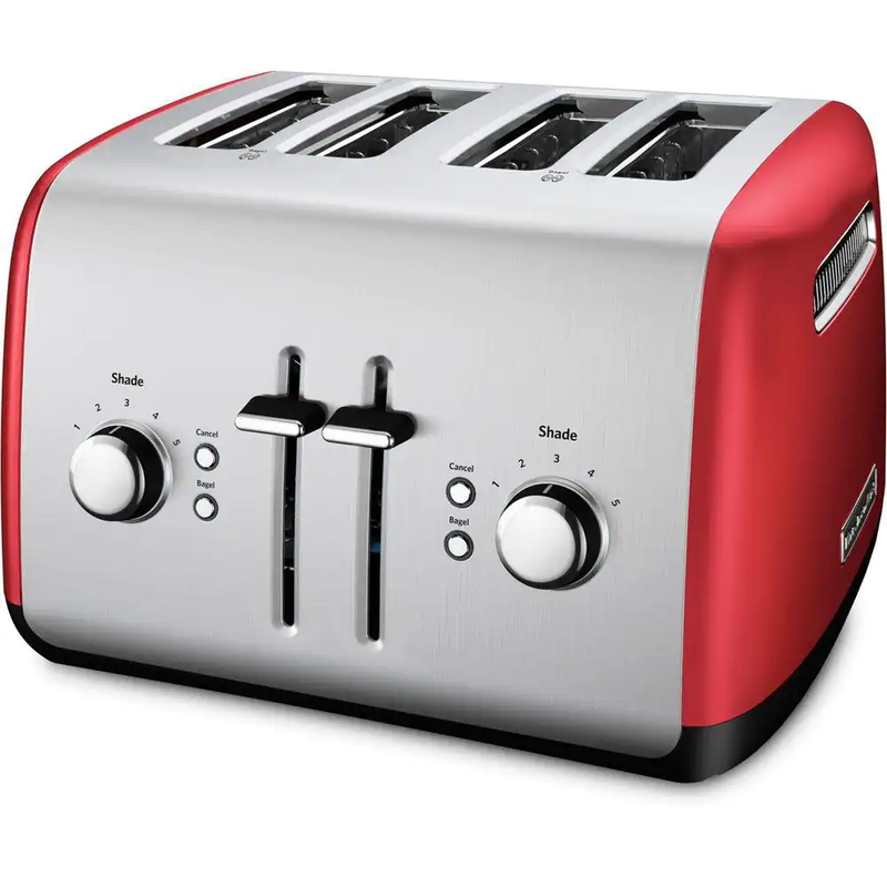 With Crumb Tray 4-slice Red Extra Wide Slot & Bagel Button