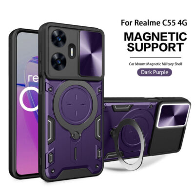For Oppo Realme 8 CASE Shockproof Armor Slide Lens Camera Ring Screen Protector