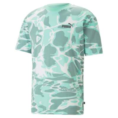 

Puma Summer Splash Aop футболка с коротким рукавом и круглым вырезом, мужские зеленые повседневные топы 677, Зеленый, Puma Summer Splash Aop Crew Neck Short Sleeve T-Shirt