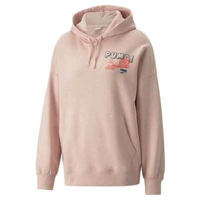 Толстовка с капюшоном Puma Downtown Oversized Womens Pink 53716547