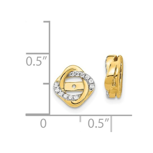 Pre-owned Pricerock 14k Yellow Gold Twisted Diamond Jacket Earring