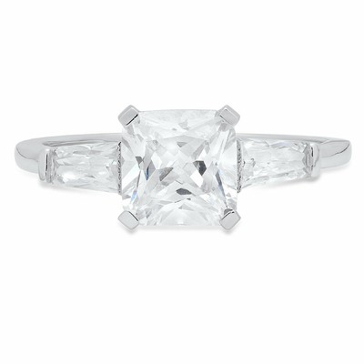 Pre-owned Pucci 1.62 Ct Emerald Baguette Solitaire Engagement Bridal Wedding Ring 14k White Gold In White/colorless