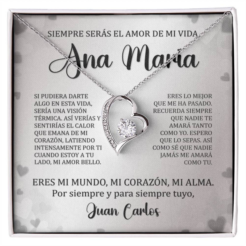 Regalo Para Mujer Mi Vida Novia Esposa Collar Oro Idea