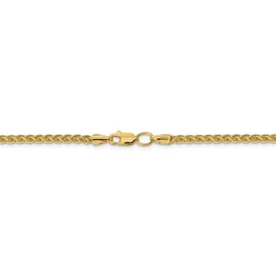 Pre-owned Superdealsforeverything Real 14kt Yellow Gold 16 Inch 2.75mm Semi-solid Wheat With Lobster Clasp Chain