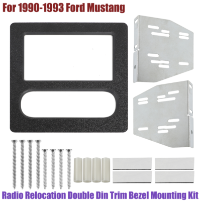 For 1990-93 Ford Mustang Radio Relocation Double Din Trim Bezel Mounting Kit US