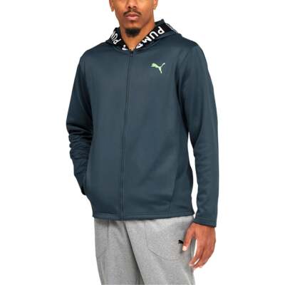 

Puma Pwr Fleece Full Zip Training Hoodie Мужская серая повседневная верхняя одежда 52255006, Grey