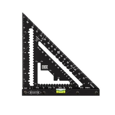 Stiletto 7'' Rafter Square with Level 180° Vial Visibility Carpenter Layout Tool