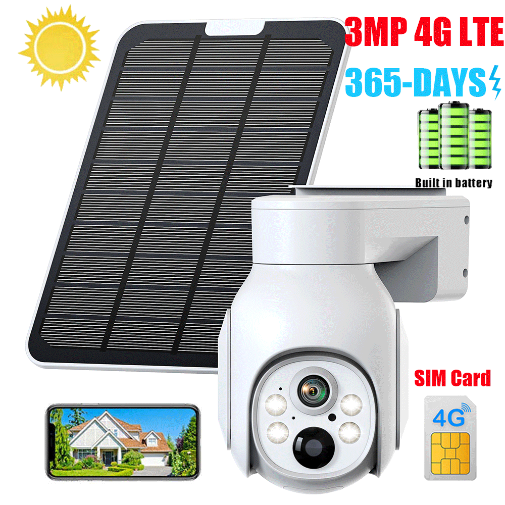 Campark Solar powered 2K 4G LTE PTZ  Security Camera With SIM Card Outdoor IP66