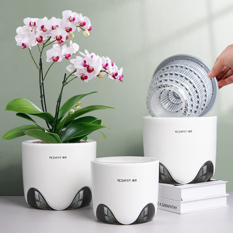 5 Inch Orchid Pots with Holes for Repotting with Excellent Airflow, Set of 2, Do