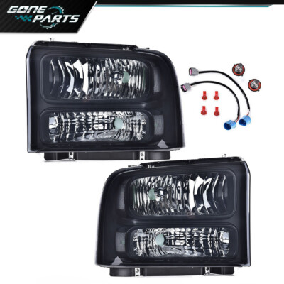 Fit For 99-04 Ford F250 F350 Super Duty Smoke Excursion Conversion Headlights