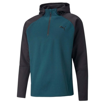 

Puma Train Off Season QuarterZip Hoodie Mens Green Casual Athletic Outerwear 522, Зеленый, Puma Train Off Season QuarterZip Hoodie