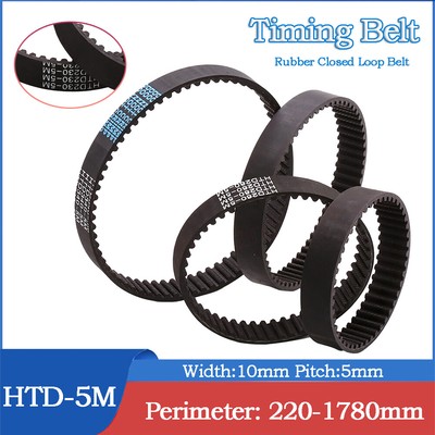 HTD5M Timing Belt Black Rubber Closed Loop Belt Width 10mm Pitch 5mm 3D Printer