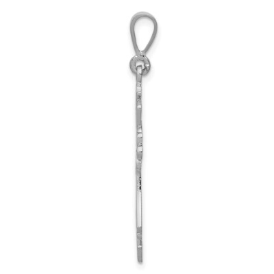 Pre-owned Skyjewelers Real 14kt White Gold Fleur De Lis Cross Pendant
