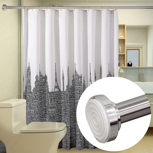 Telescopic Shower Curtain Rail Extendable 125 220cm Rail Rod Pole
