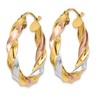 Pre-owned Skyjewelers Real 14kt Tri-color Light Twisted Hoop Earrings
