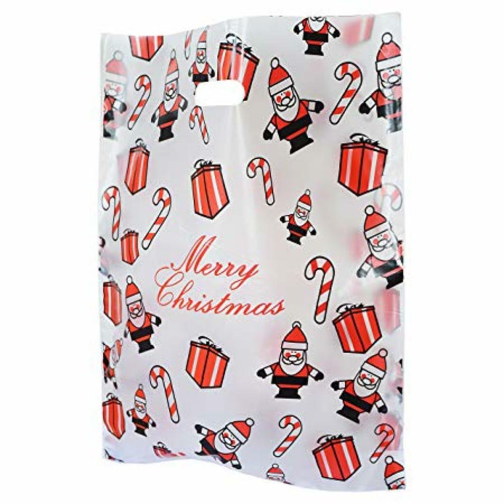 Large Bio Degradable Plastic Santa Christmas Carrier Bags Xmas Claus ...
