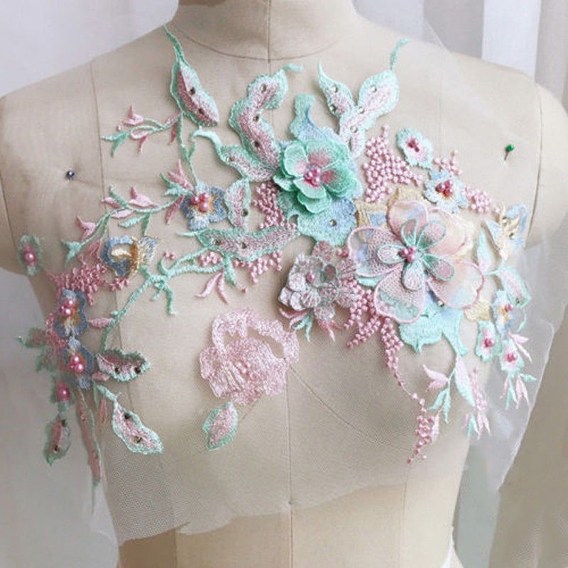 tulle with lace appliques