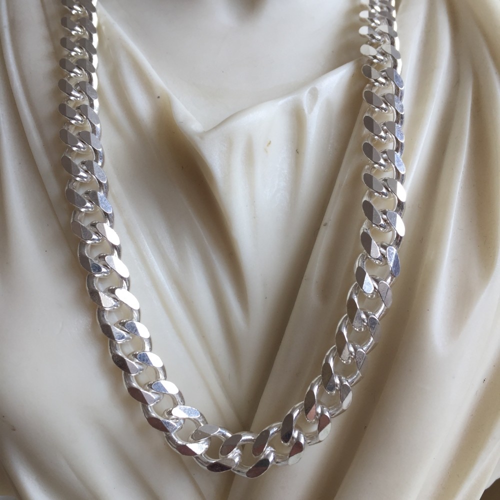 Pre-owned Handmade 7mm Mens Curb Cuban Link Chain Necklace Pendant 925 Sterling Silver 56gr 28 Inch