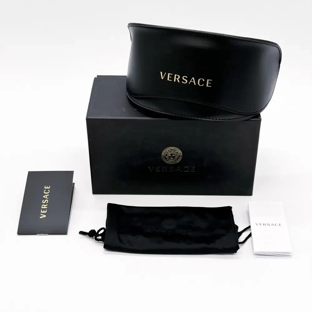 Pre-owned Versace Ve4461 314/87 White-dark Grey/mirror Silver Interchangeable Sunglasses In Gray