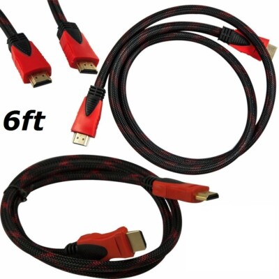 Red Mesh PREMIUM HDMI CABLE Cord For BLURAY 3D DVD PS3 HDTV XBOX LCD HD TV 1080P