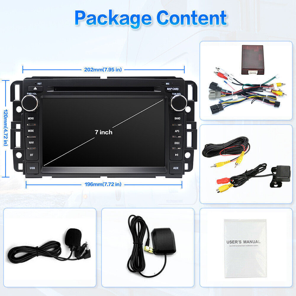 Car Radio Stereo CD DVD Player GPS Navi For GMC Chevrolet Yukon Silverado Tahoe