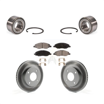 For 2010-2011 Nissan Versa 1.6L Front Wheel Bearing Coated Brake Rotor & Pad Kit