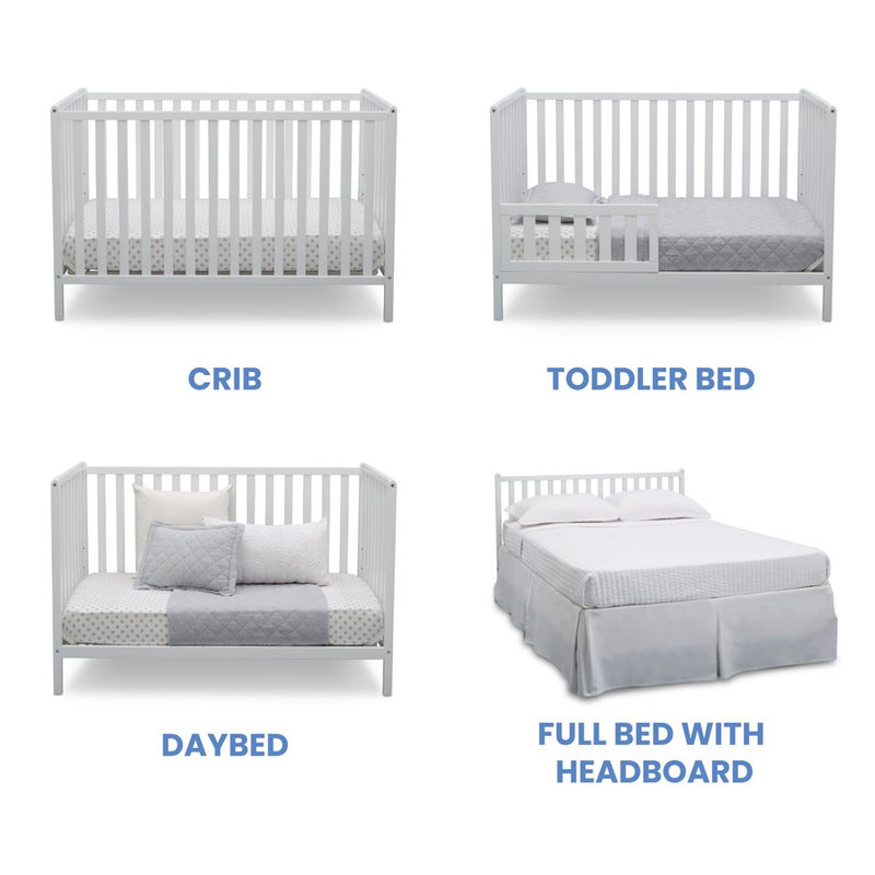 Sturdy Wooden 4 in 1 Convertible Baby Crib Nursery Toddler R