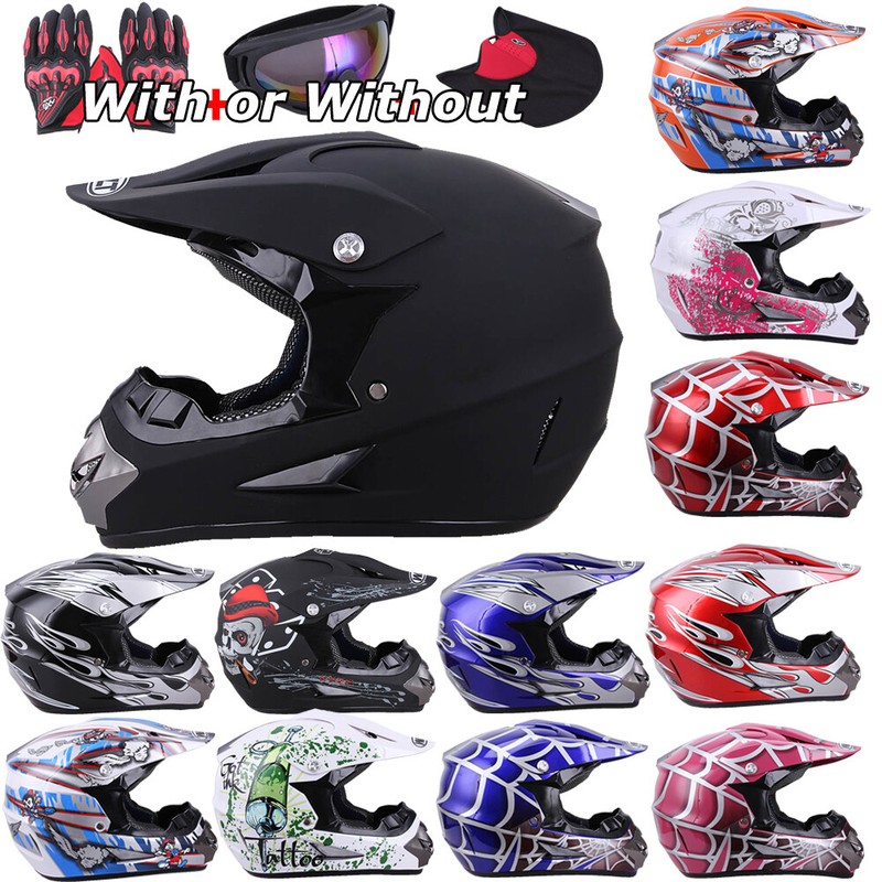 Motorcycle Motocross Off Road Full Face Helmet ATV Dirt Bike Adult Youth Kid DOT