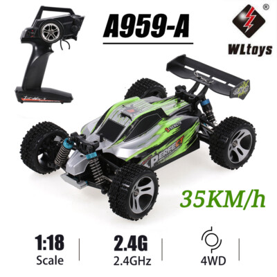 WLtoys A959-A 1:18 35KM/H RC Auto 4WD 2.4G Offroad Buggy Racing Car Monstertruck