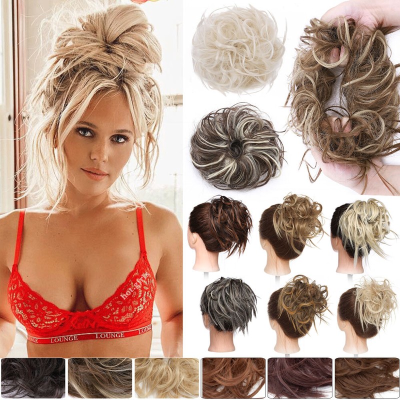 Thick Messy Bun Hair Piece Chignon Scrunchie Updo Cover Hair Extension Any Color
