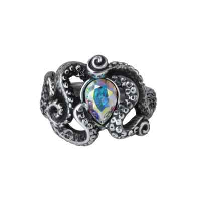 R231 Cthulu Crystal Ring by Alchemy Gothic Size 12.25 Rare and Discontinued