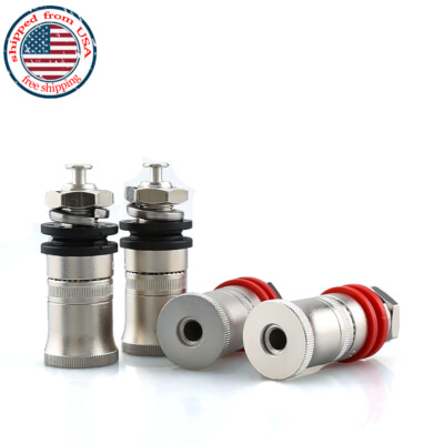4pcs Rhodium Plated HiFi Speaker Binding Post Amplifier Banana Socket Adapter