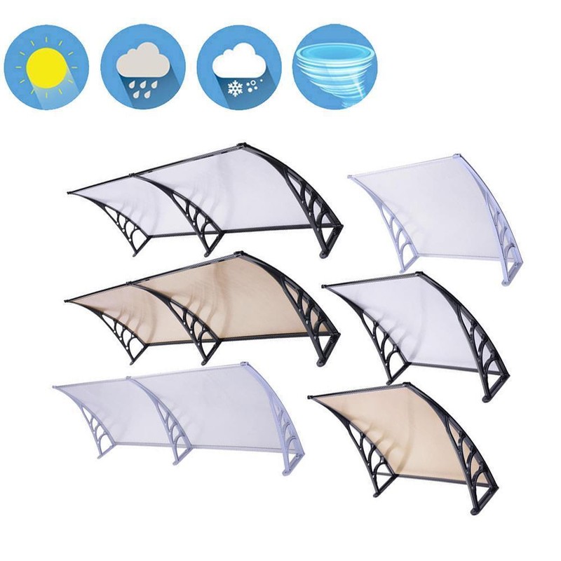 40x120"/80"/40"/32" Window Canopy Awning Polycarbonate Front Door Patio Decor