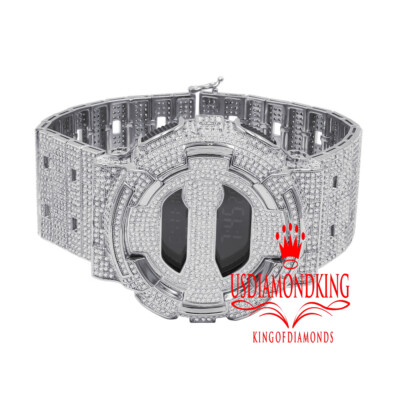 Pre-owned Usdiamondking Custom Casio G-shock Gd100 White Gold Watch Simulated Diamonds Adjustable Band