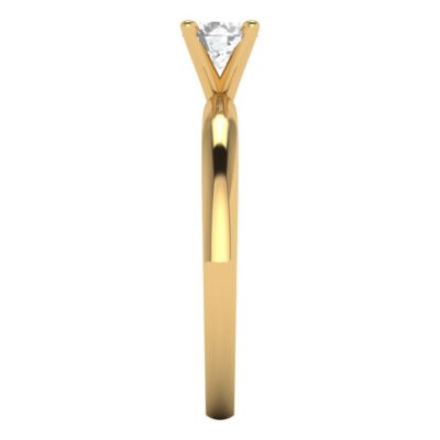 Pre-owned Pucci 0.50 Ct Round Designer Statement Bridal Classic Ring 14k Yellow Gold Moissanite
