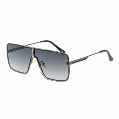 Designer Oversized Square Pilot Sunglasses  Mens Women Metal Bar Fashion Shades