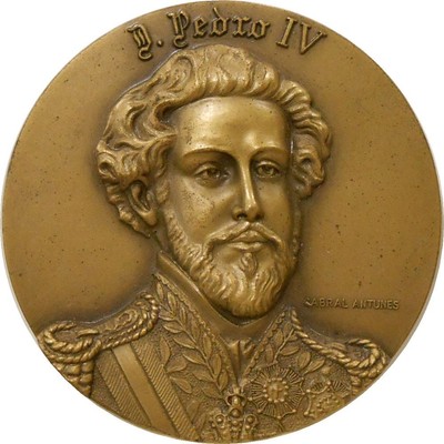 bronze medal d. pedro iv 1826-1834 xxix king of portugal by c.