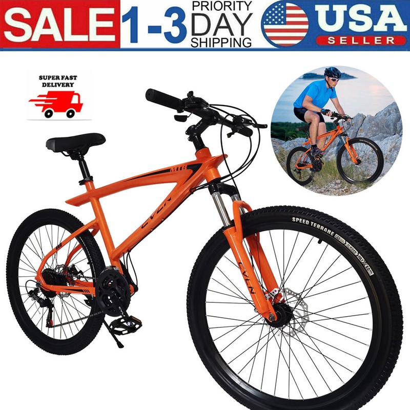 Mountain Bike With Disc Brake 26Inch Wheels 21 Speed MTB Bicycle USA
