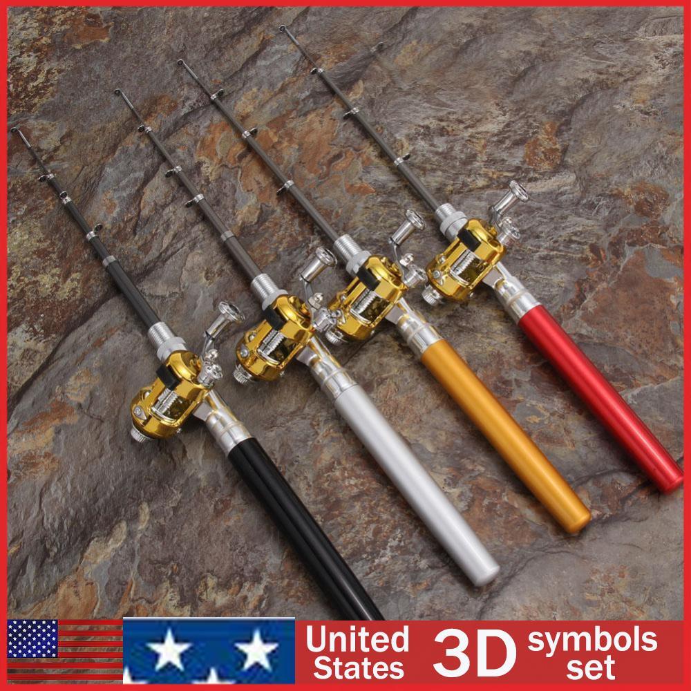 Mini Portable Pocket Fish Pen Aluminum Alloy Fishing Rod Pole Reel Combos