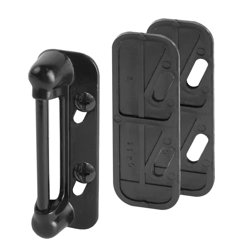 Storm Screen Door Latch Strike Plate Spring Loaded Black Aluminum Adjustable