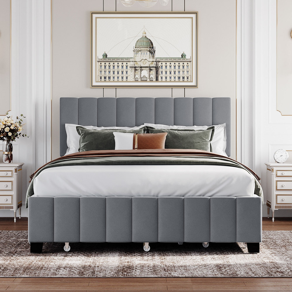 With 2 Drawers And Twin Xl Trundle Gray