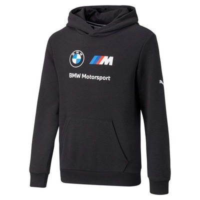 Puma Bmw Mms Ess Logo Pullover Hoodie Youth Boys Black Повседневная верхняя одежда 532255-0