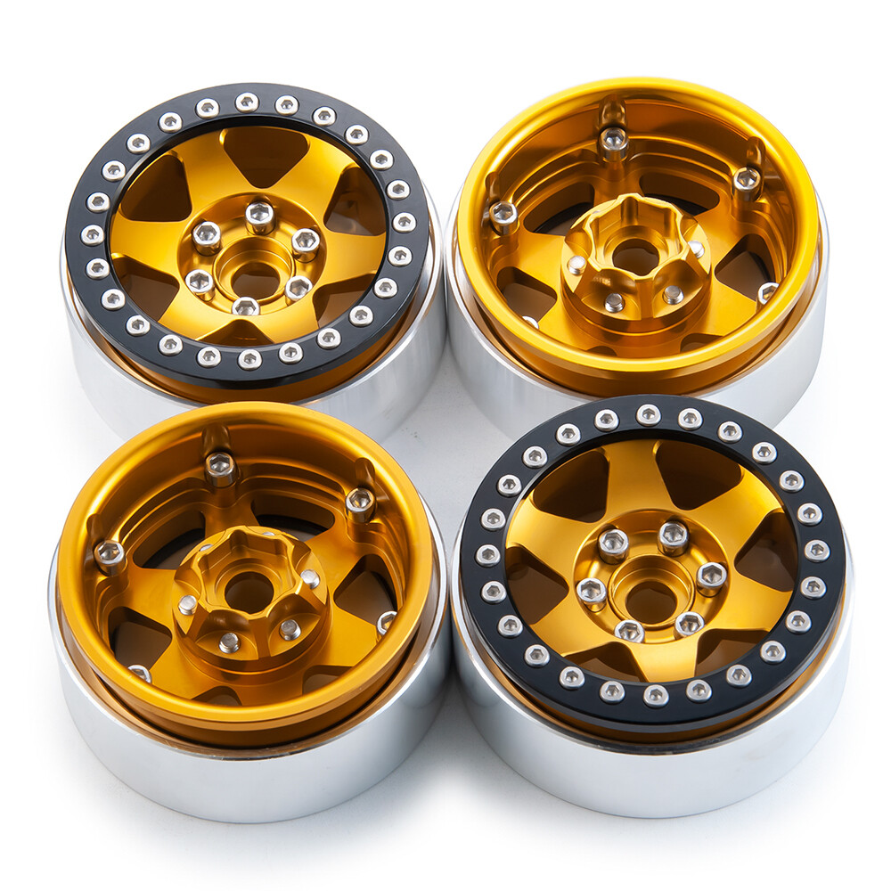4X 2.2" Beadlock Wheel Rim for 1/10 RC Axial SCX10 90046 TRX-4 Crawler D90