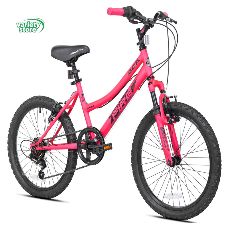 BCA 20" Crossfire 6-Speed Girl Child Mountain Bike, Pink/Black